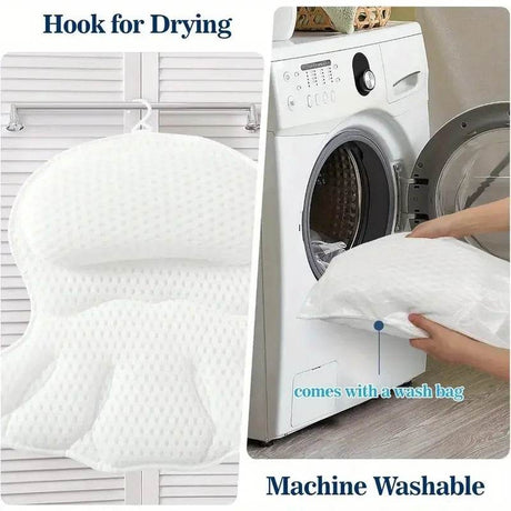 Extra Soft 4D Mesh Bath Pillow With Suction Cups - Sleep Galleria
