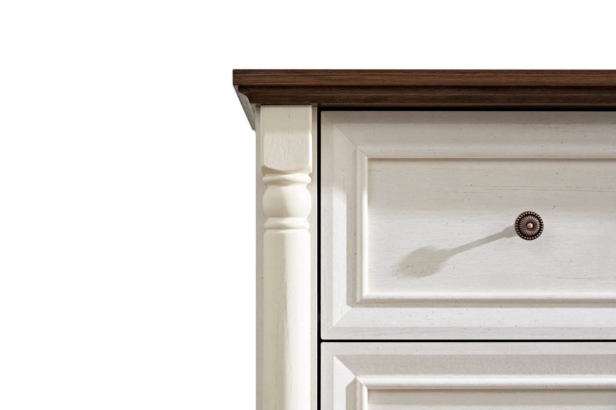 Farmhouse Style 6-Drawer Walnut MDF Dresser Chest - Sleep Galleria