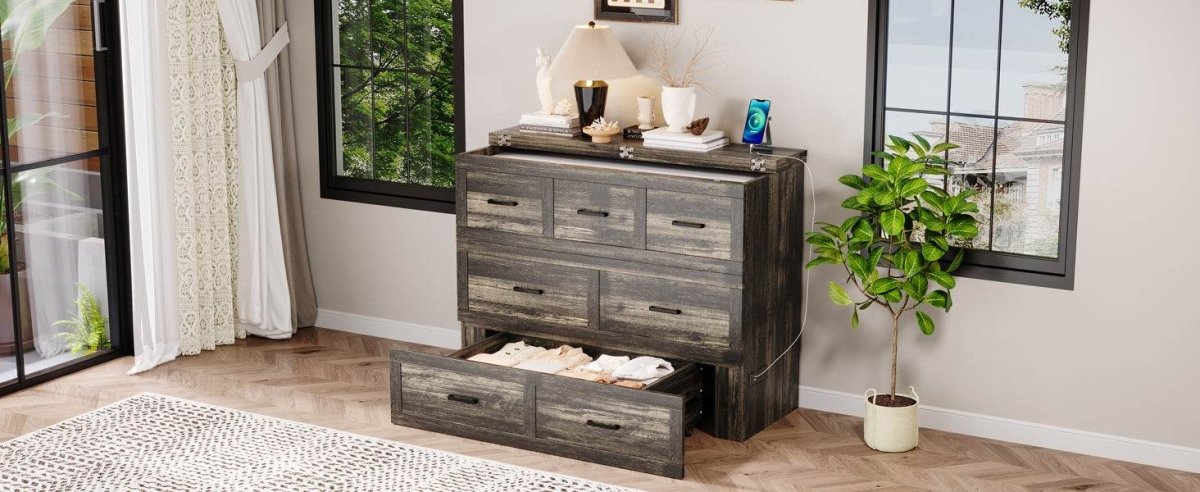 Full Size Murphy Bed Cabinet With Charging Station - Sleep Galleria