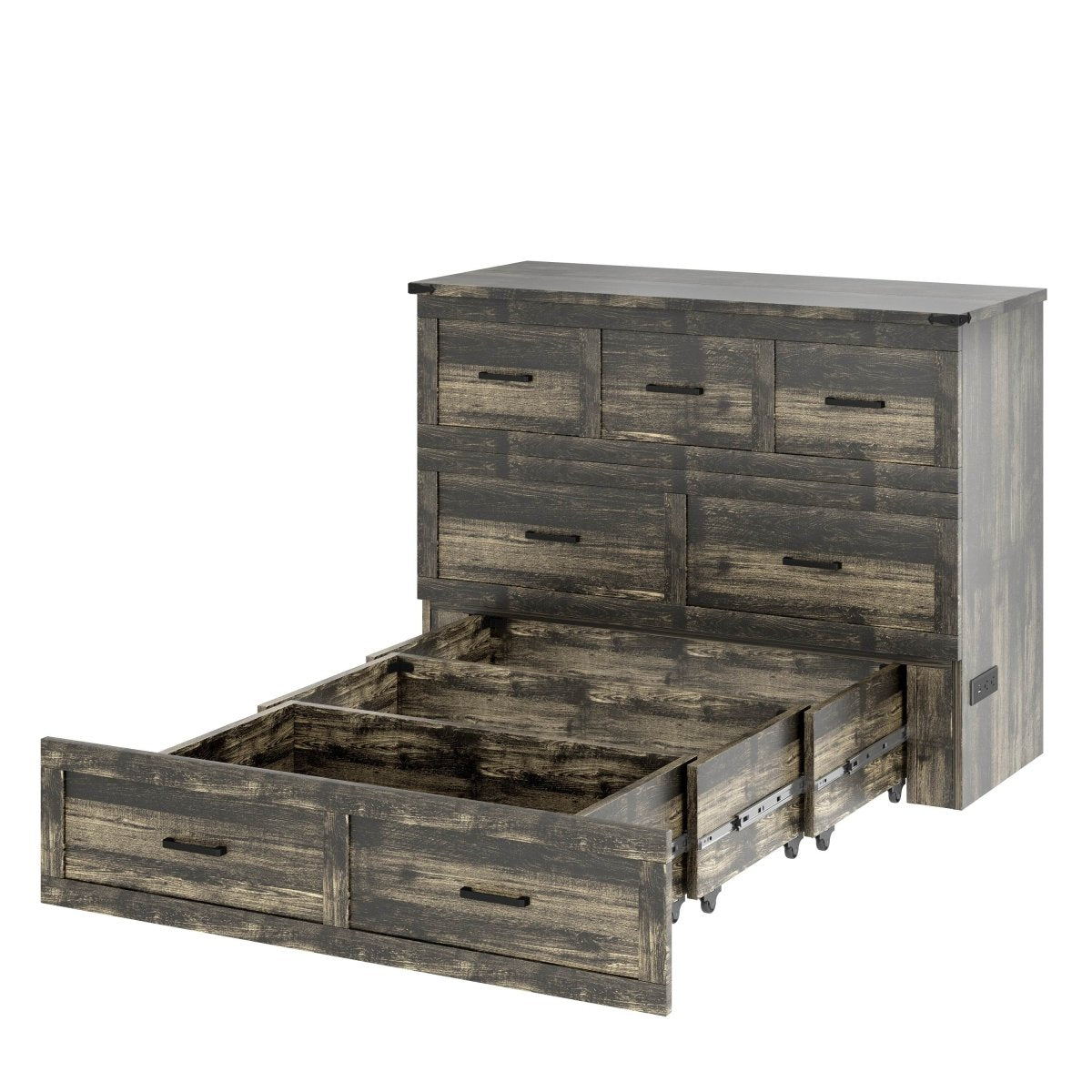 Full Size Murphy Bed Cabinet With Charging Station - Sleep Galleria