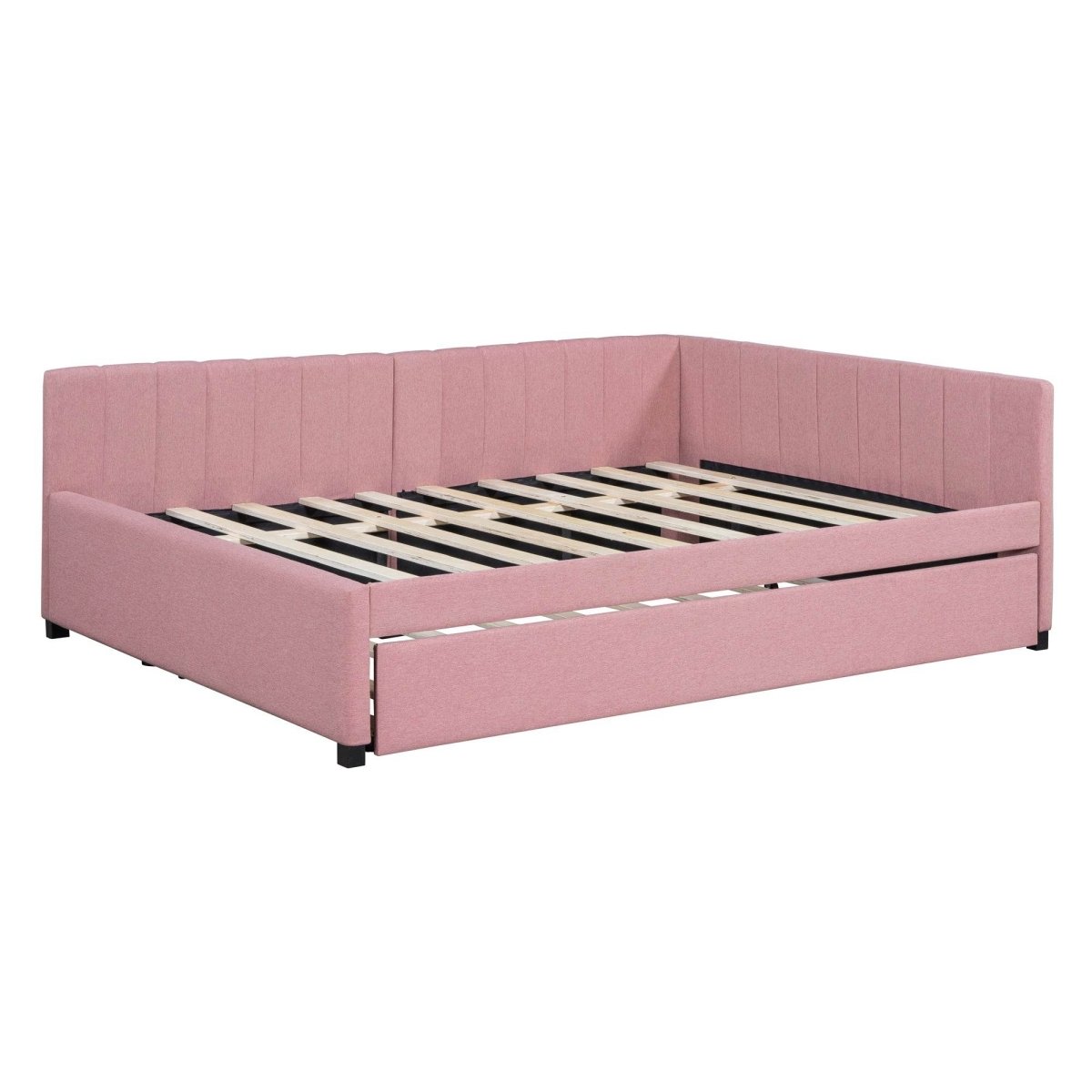 Full Upholstered Linen Daybed With Twin Trundle - Serenova - Sleep Galleria
