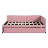 Full Upholstered Linen Daybed With Twin Trundle - Serenova - Sleep Galleria
