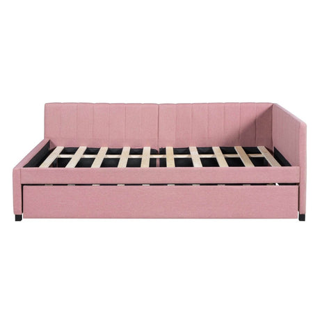 Full Upholstered Linen Daybed With Twin Trundle - Serenova - Sleep Galleria