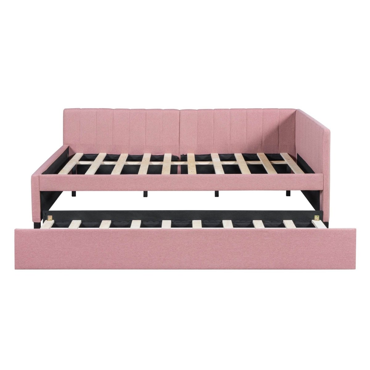 Full Upholstered Linen Daybed With Twin Trundle - Serenova - Sleep Galleria