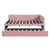 Full Upholstered Linen Daybed With Twin Trundle - Serenova - Sleep Galleria