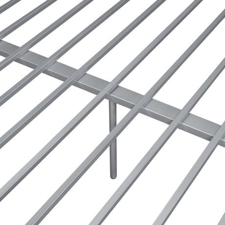 Full XL Over Queen Iron Metal Bunk Bed Silver Finish - Serenova - Sleep Galleria