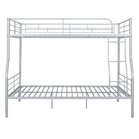 Full XL Over Queen Iron Metal Bunk Bed Silver Finish - Serenova - Sleep Galleria