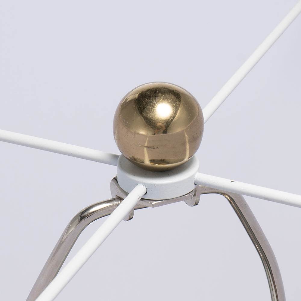 Gold Aluminum Round Table Lamp With White Fabric Shade - Serenova - Sleep Galleria