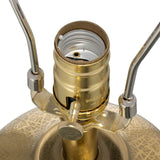 Gold Aluminum Round Table Lamp With White Fabric Shade - Serenova - Sleep Galleria