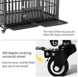 Heavy Duty 52-Inch Carbon Steel Dog Crate With Wheels - Sleep Galleria