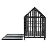 Heavy Duty 52-Inch Carbon Steel Dog Crate With Wheels - Sleep Galleria