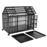 Heavy Duty 52-Inch Carbon Steel Dog Crate With Wheels - Sleep Galleria