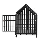 Heavy Duty 52-Inch Carbon Steel Dog Crate With Wheels - Sleep Galleria