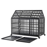Heavy Duty 52-Inch Carbon Steel Dog Crate With Wheels - Sleep Galleria