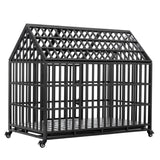 Heavy Duty 52-Inch Carbon Steel Dog Crate With Wheels - Sleep Galleria