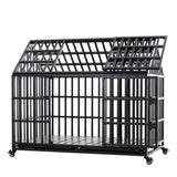 Heavy Duty 52-Inch Carbon Steel Dog Crate With Wheels - Sleep Galleria