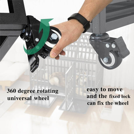 Heavy Duty 52-Inch Carbon Steel Dog Crate With Wheels - Sleep Galleria