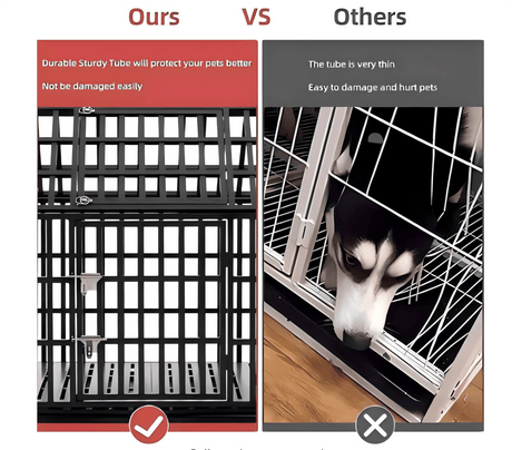 Heavy Duty 52-Inch Carbon Steel Dog Crate With Wheels - Sleep Galleria