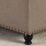Linen Upholstered Square Storage Ottoman With Tufted Top - Sleep Galleria