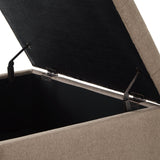 Linen Upholstered Square Storage Ottoman With Tufted Top - Sleep Galleria