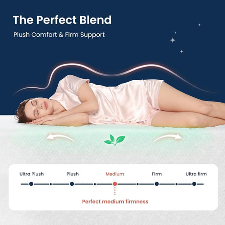 Medium Firm Cooling Green Tea Infused Memory Foam Mattress - Sleep Galleria