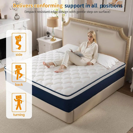 Medium Gel Memory Foam Hybrid Mattress With Pocket Springs - Serenova - Sleep Galleria