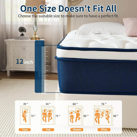 Medium Gel Memory Foam Hybrid Mattress With Pocket Springs - Serenova - Sleep Galleria