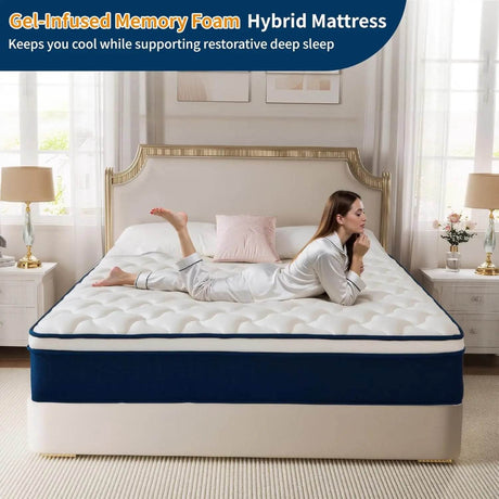 Medium Gel Memory Foam Hybrid Mattress With Pocket Springs - Serenova - Sleep Galleria