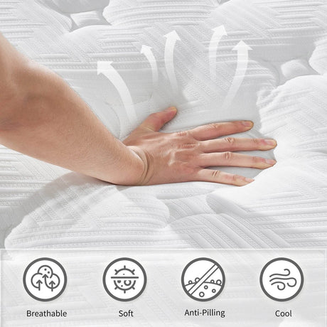Medium Hybrid 12 - Inch Breathable Memory Foam Mattress - Serenova - Sleep Galleria