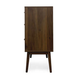 Mid-Century Modern Walnut MDF Double Dresser - Sleep Galleria