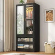 Modern 2 - Door Armoire Wardrobe Closet With LED Light - Serenova - Sleep Galleria