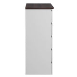 Modern 5-Drawer White Particle Board Dresser - Sleep Galleria