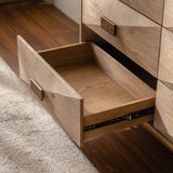 Modern 6-Drawer Solid Wood Dresser With Metal Rails - Sleep Galleria