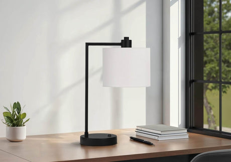 Modern Black Metal Table Lamp With Usb Port - Sleep Galleria