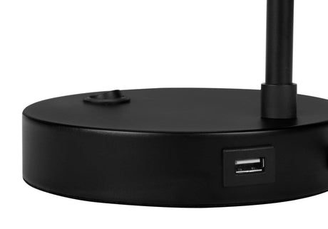Modern Black Metal Table Lamp With Usb Port - Sleep Galleria