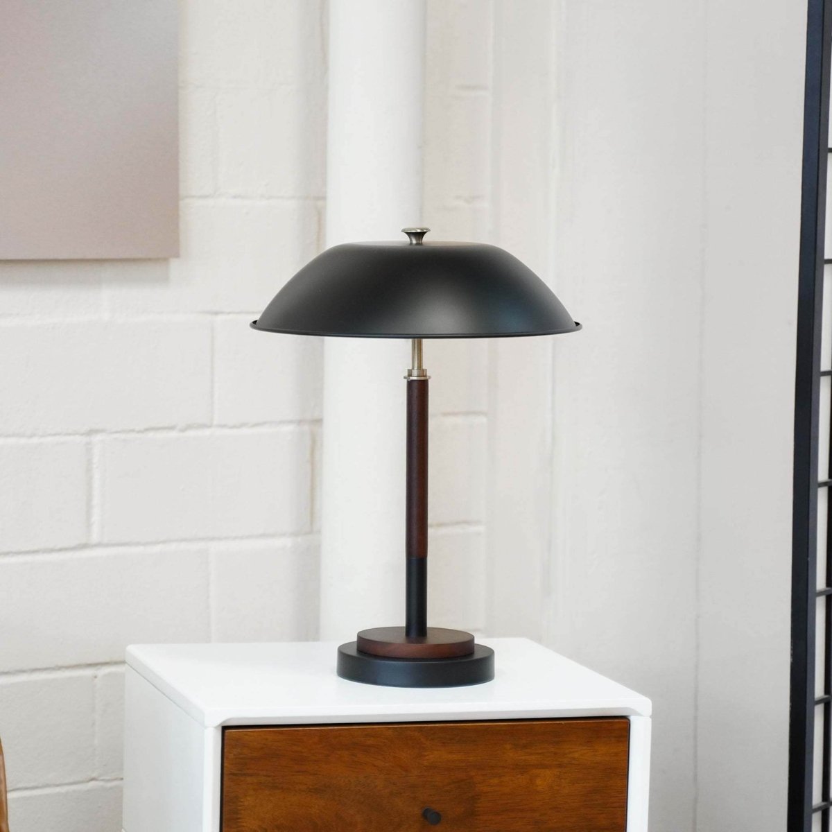 Modern Black Umbrella - Shaped Metal Table Lamp - Serenova - Sleep Galleria