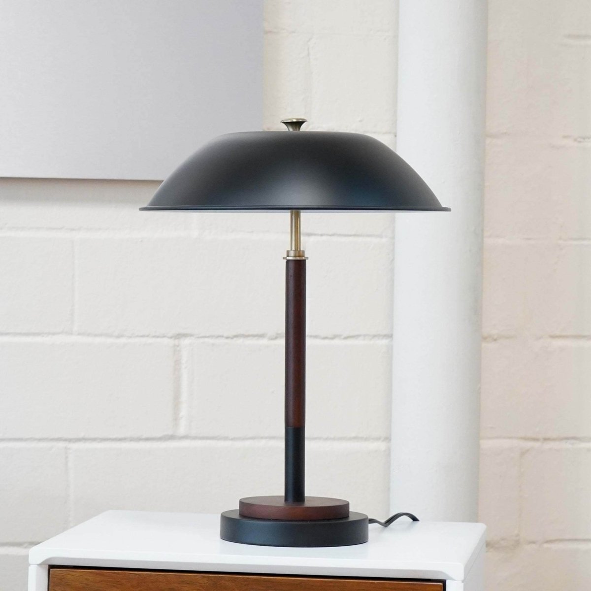 Modern Black Umbrella - Shaped Metal Table Lamp - Serenova - Sleep Galleria