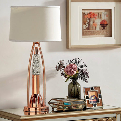 Modern Copper Finish Water Dancing Table Lamp - Serenova - Sleep Galleria