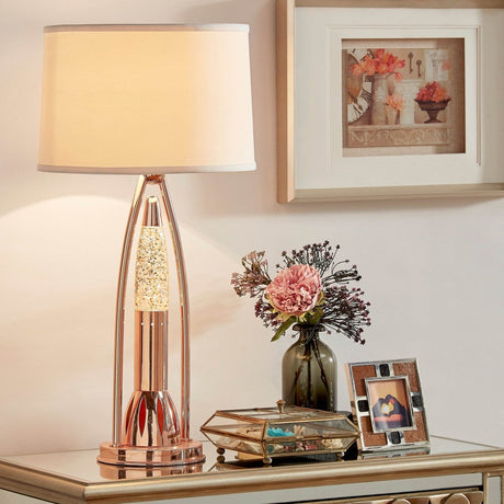 Modern Copper Finish Water Dancing Table Lamp - Serenova - Sleep Galleria