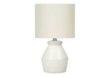 Modern Cream Ceramic Table Lamp With Ivory Shade - Sleep Galleria