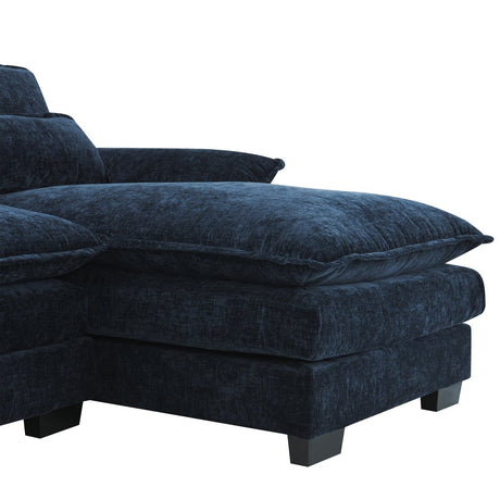 Modern Modular U - Shaped Chenille Sofa With Chaise And Pillows - Serenova - Sleep Galleria