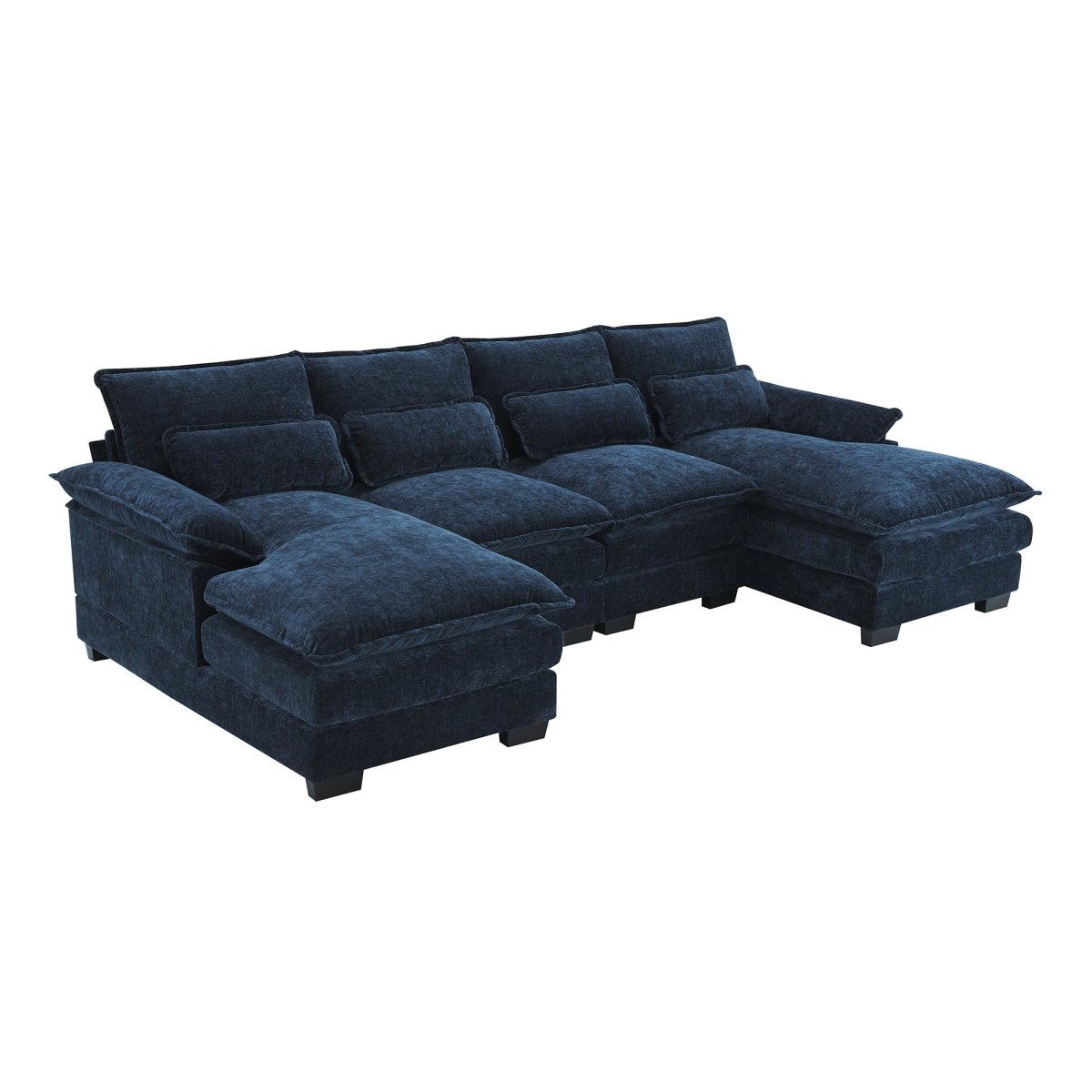 Modern Modular U - Shaped Chenille Sofa With Chaise And Pillows - Serenova - Sleep Galleria