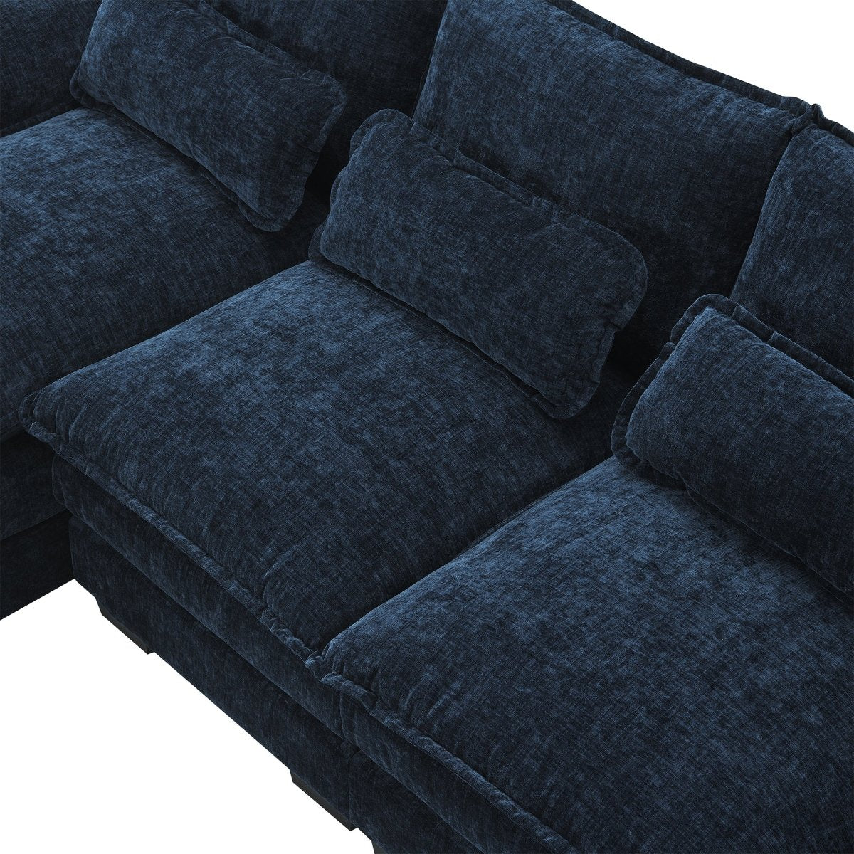 Modern Modular U - Shaped Chenille Sofa With Chaise And Pillows - Serenova - Sleep Galleria