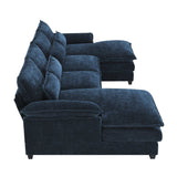 Modern Modular U - Shaped Chenille Sofa With Chaise And Pillows - Serenova - Sleep Galleria