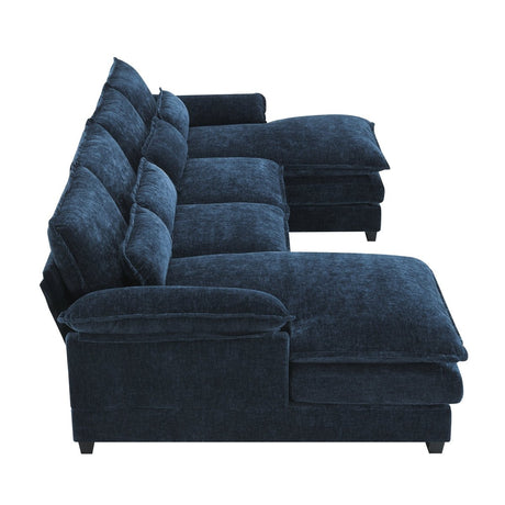 Modern Modular U - Shaped Chenille Sofa With Chaise And Pillows - Serenova - Sleep Galleria