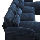 Modern Modular U - Shaped Chenille Sofa With Chaise And Pillows - Serenova - Sleep Galleria