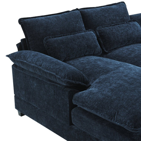 Modern Modular U - Shaped Chenille Sofa With Chaise And Pillows - Serenova - Sleep Galleria