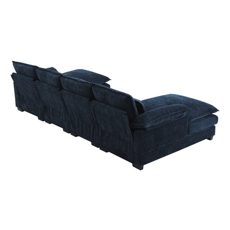 Modern Modular U - Shaped Chenille Sofa With Chaise And Pillows - Serenova - Sleep Galleria
