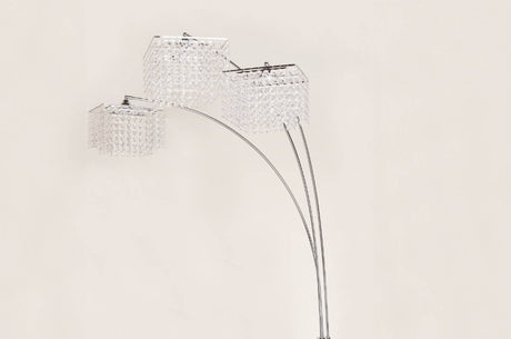 Modern Multi - Head Crystal Accents Arc Floor Lamp - Serenova - Sleep Galleria