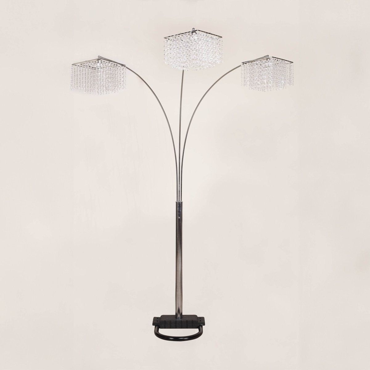 Modern Multi - Head Crystal Accents Arc Floor Lamp - Serenova - Sleep Galleria